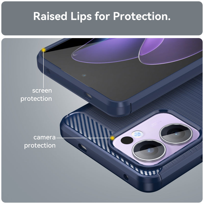 OPPO Reno 13 F 5G Carbon Fibre Brushed Case [Navy]