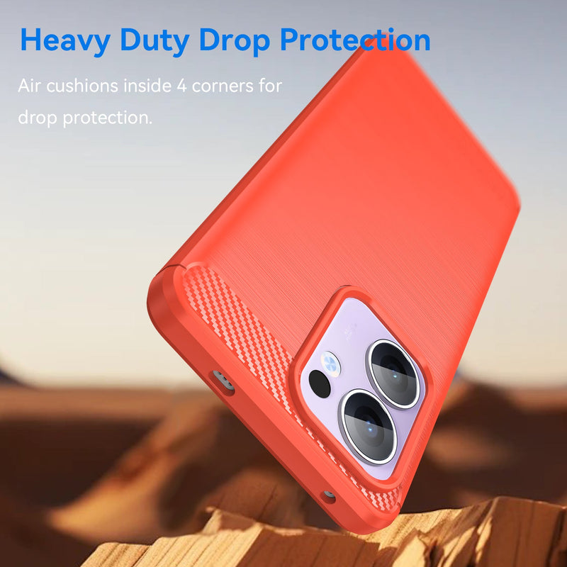 OPPO Reno 13 F 5G Carbon Fibre Brushed Case [Red]