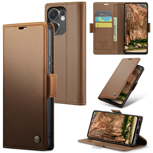 OPPO Reno 13 F 5G CaseMe Retro Wallet Case [Brown]