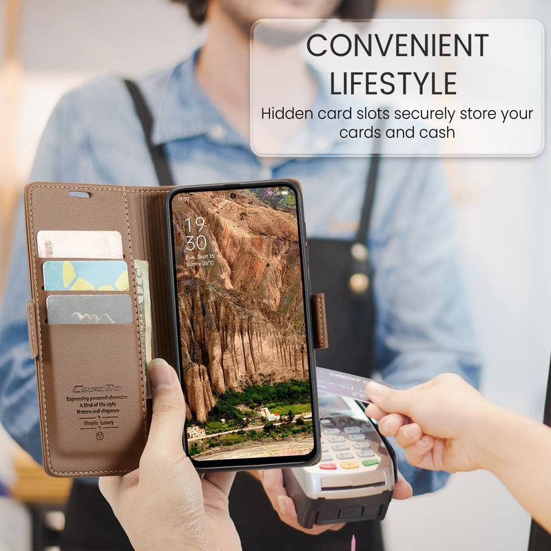 OPPO Reno 13 F 5G CaseMe Retro Wallet Case [Brown]