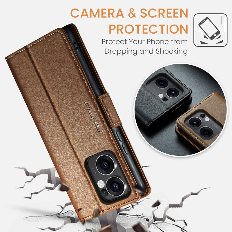 OPPO Reno 13 F 5G CaseMe Retro Wallet Case [Brown]