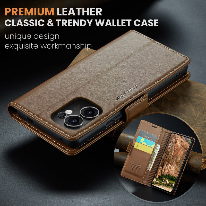 OPPO Reno 13 F 5G CaseMe Retro Wallet Case [Brown]