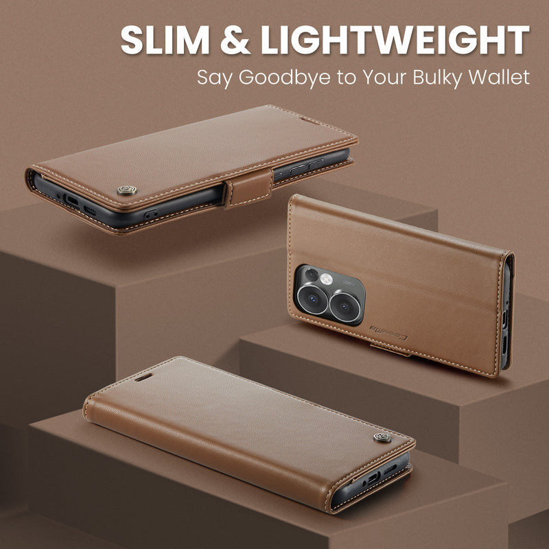 OPPO Reno 13 F 5G CaseMe Retro Wallet Case [Brown]