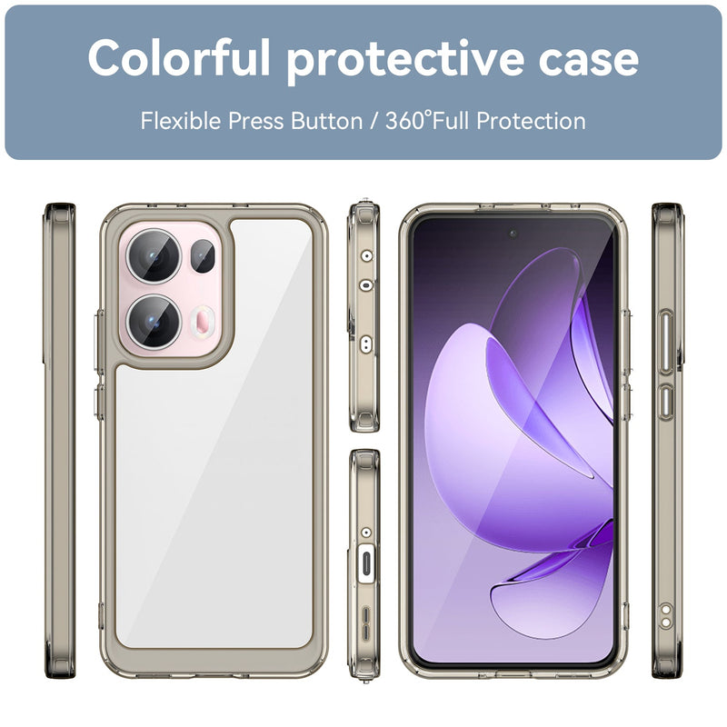 OPPO Reno 13 Pro 5G Soft TPU Bumper Case [Clear Grey]