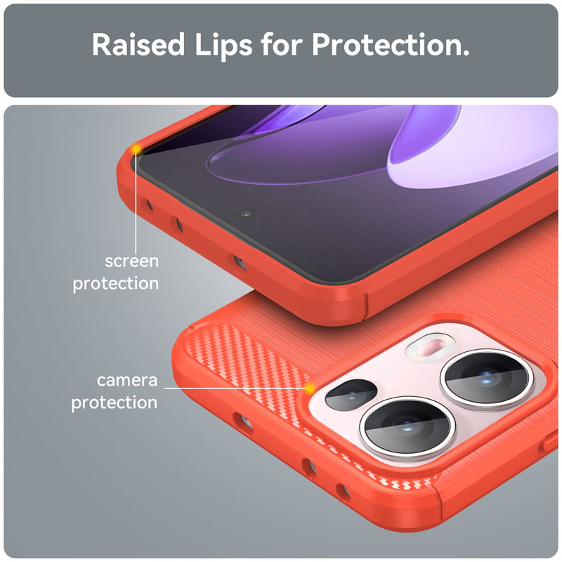 OPPO Reno 13 Pro 5G Carbon Fibre Brushed Case [Red]