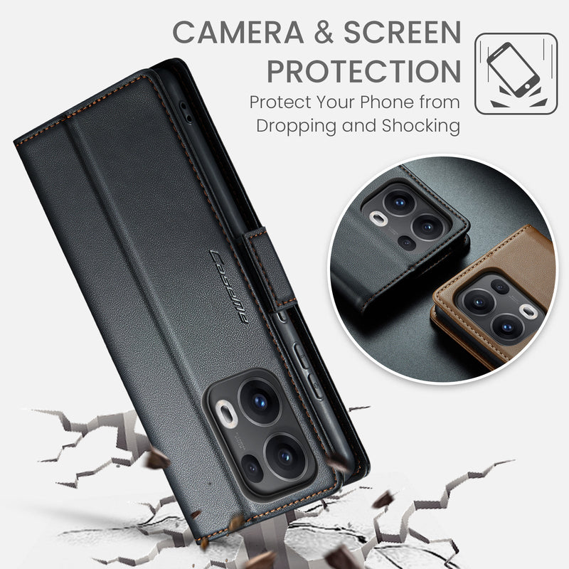OPPO Reno 13 Pro 5G CaseMe Retro Wallet Case [Black]