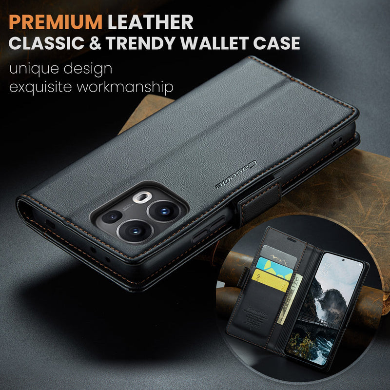 OPPO Reno 13 Pro 5G CaseMe Retro Wallet Case [Black]
