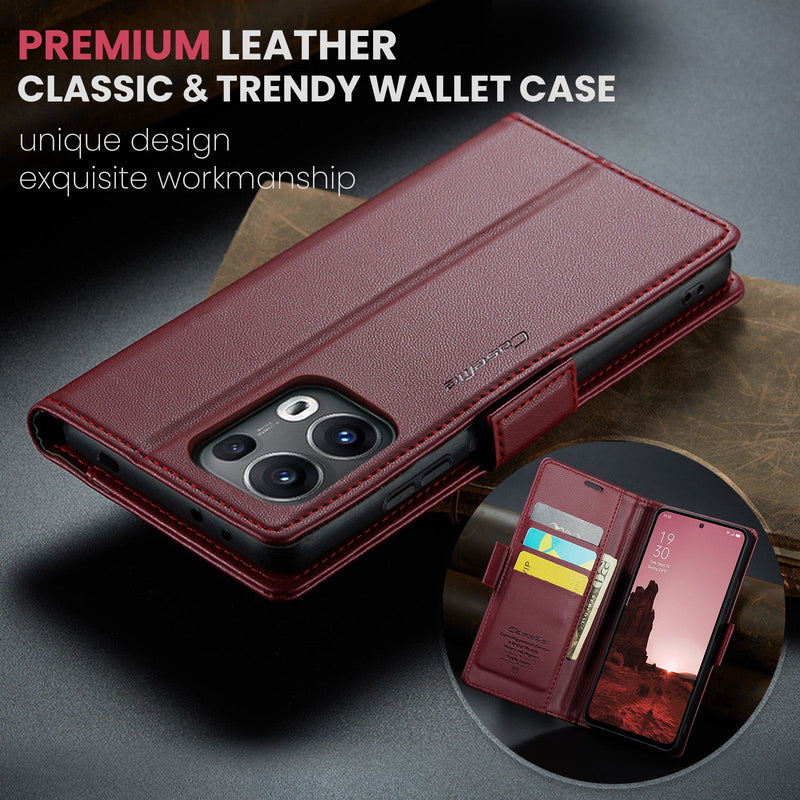 OPPO Reno 13 Pro 5G CaseMe Retro Wallet Case [Maroon]