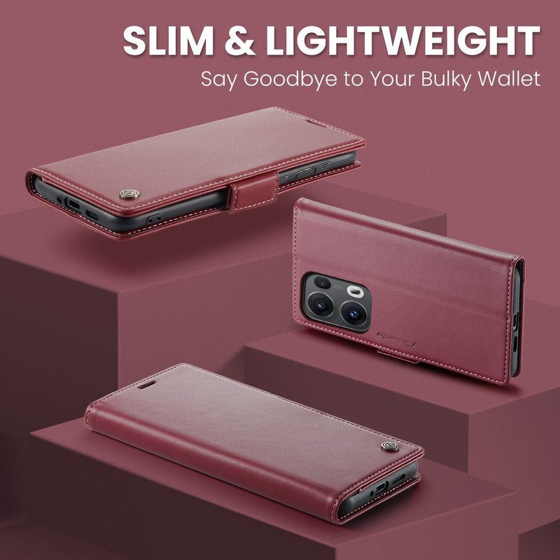 OPPO Reno 13 Pro 5G CaseMe Retro Wallet Case [Maroon]