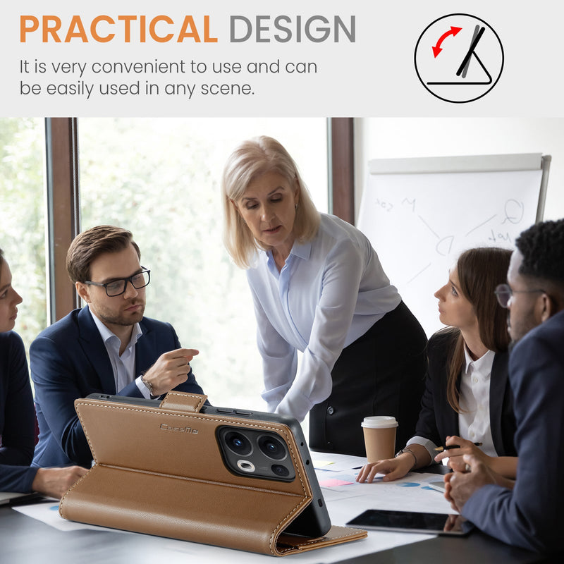 OPPO Reno 13 Pro 5G CaseMe Retro Wallet Case [Brown]