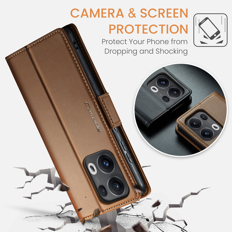 OPPO Reno 13 Pro 5G CaseMe Retro Wallet Case [Brown]