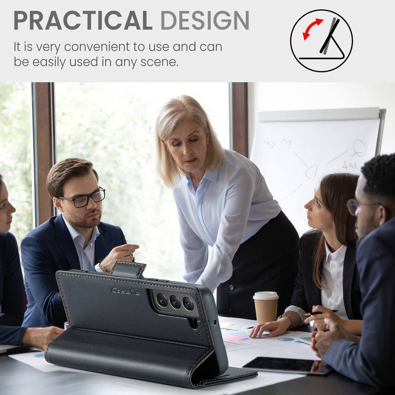 Samsung Galaxy S22 CaseMe 023 Wallet Flip Cover, RFID Protection, Card Holder