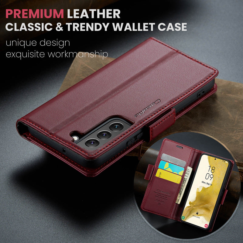Samsung Galaxy S22 CaseMe 023 Wallet Flip Cover, RFID Protection, Card Holder