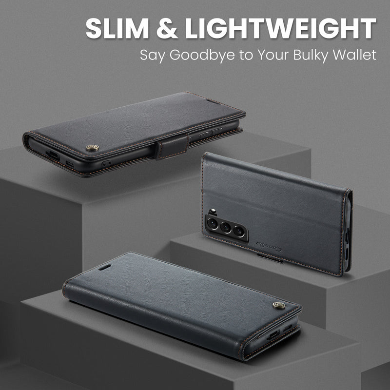 Samsung Galaxy S22 Plus CaseMe 023 Wallet Flip Cover, RFID Protection, Card Holder
