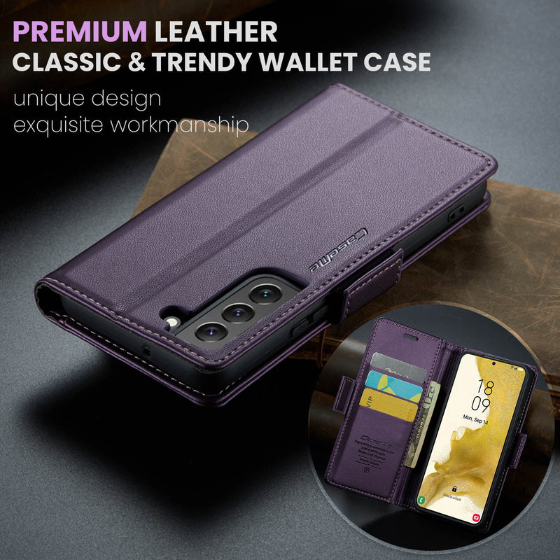 Samsung Galaxy S22 Plus CaseMe 023 Wallet Flip Cover, RFID Protection, Card Holder