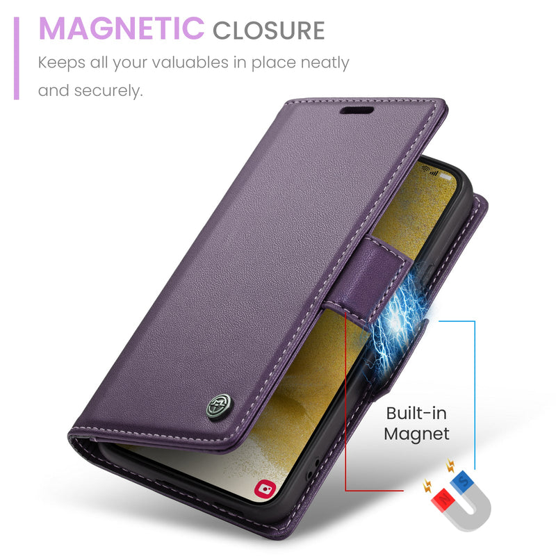 Samsung Galaxy S22 Plus CaseMe 023 Wallet Flip Cover, RFID Protection, Card Holder
