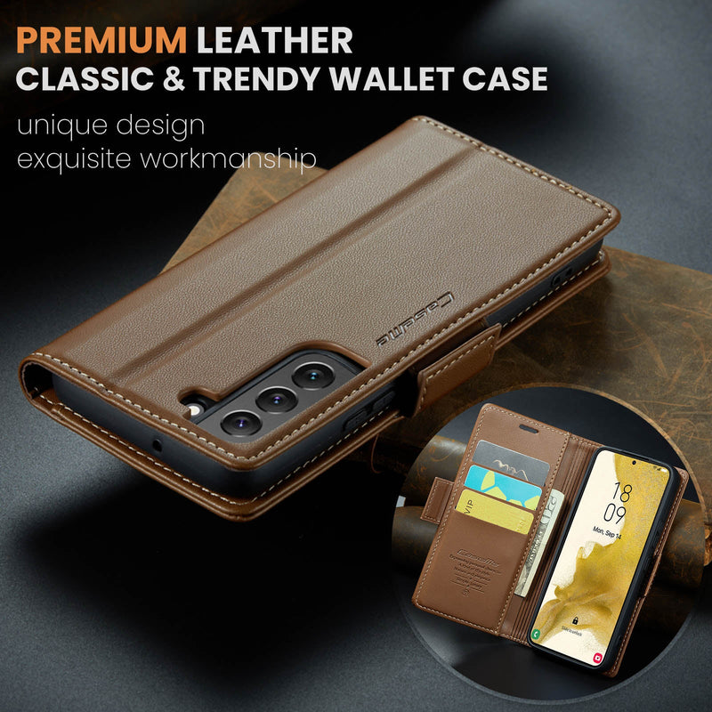 Samsung Galaxy S22 Plus CaseMe 023 Wallet Flip Cover, RFID Protection, Card Holder