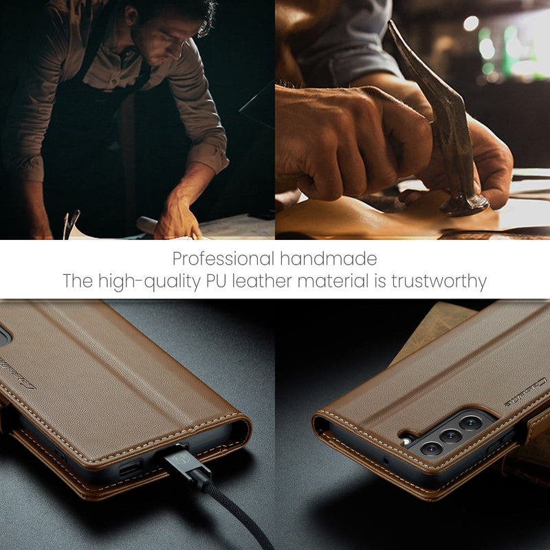 Samsung Galaxy S22 Plus CaseMe 023 Wallet Flip Cover, RFID Protection, Card Holder