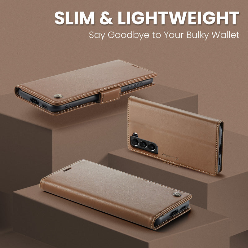 Samsung Galaxy S22 Plus CaseMe 023 Wallet Flip Cover, RFID Protection, Card Holder