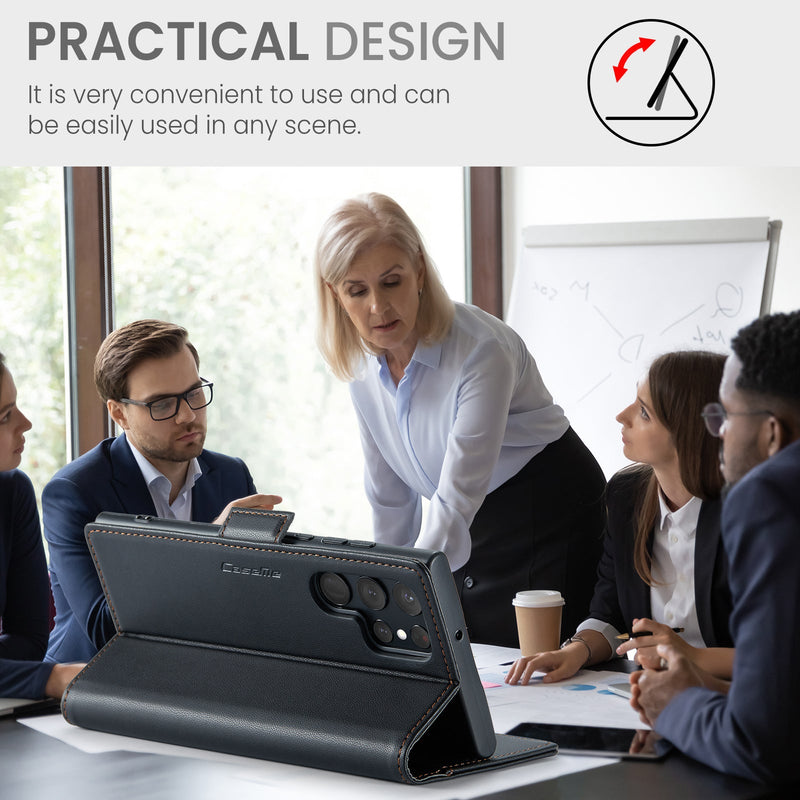 Samsung Galaxy S22 Ultra CaseMe 023 Wallet Flip Cover, RFID Protection, Card Holder