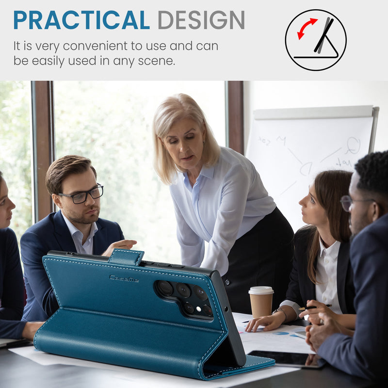 Samsung Galaxy S22 Ultra CaseMe 023 Wallet Flip Cover, RFID Protection, Card Holder