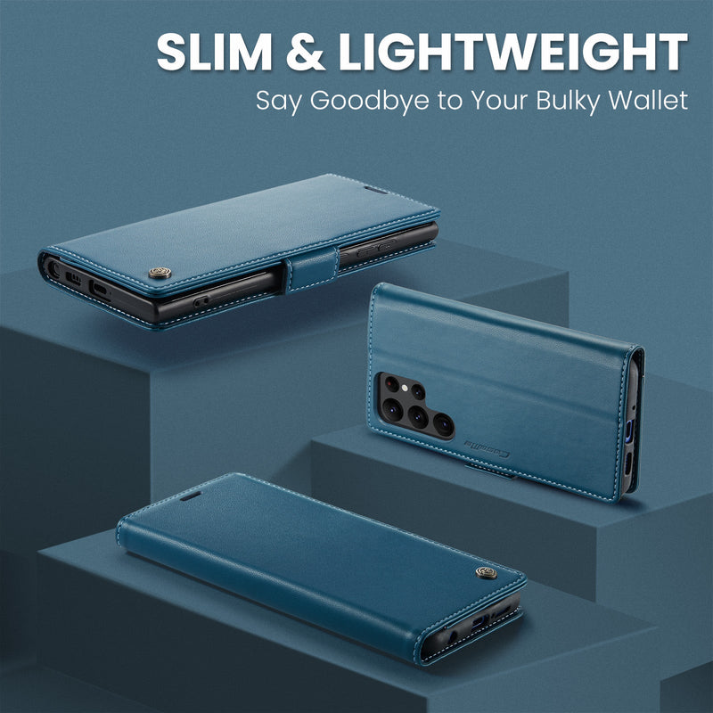 Samsung Galaxy S22 Ultra CaseMe 023 Wallet Flip Cover, RFID Protection, Card Holder