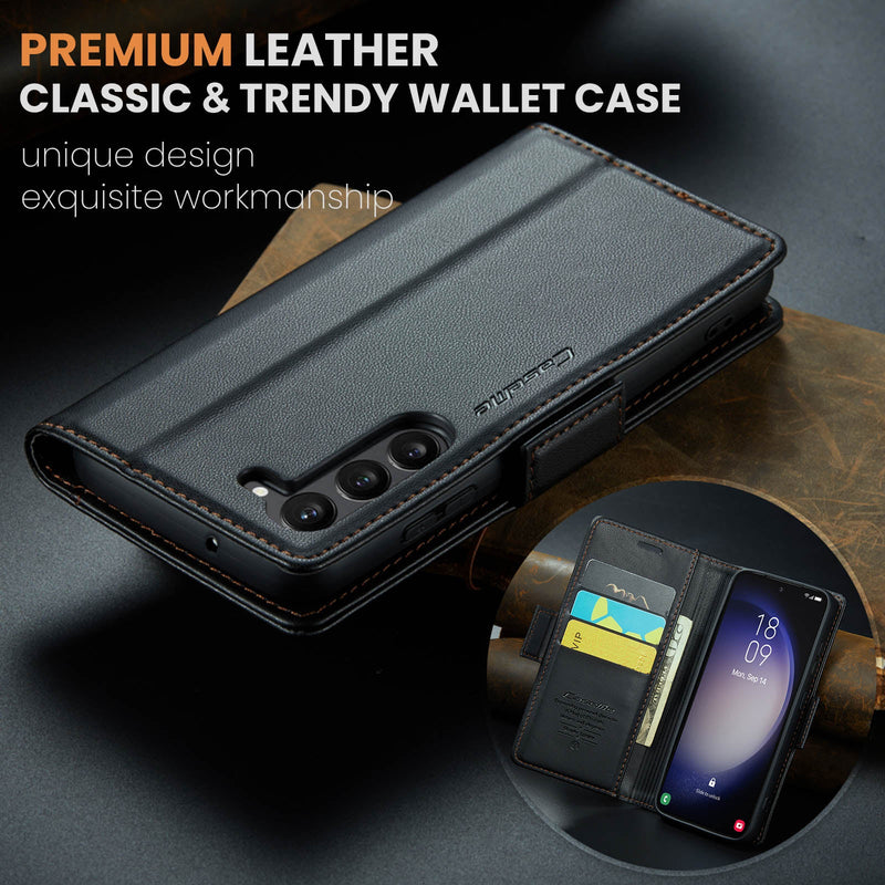 Samsung Galaxy S23 CaseMe 023 Wallet Flip Cover, RFID Protection, Card Holder