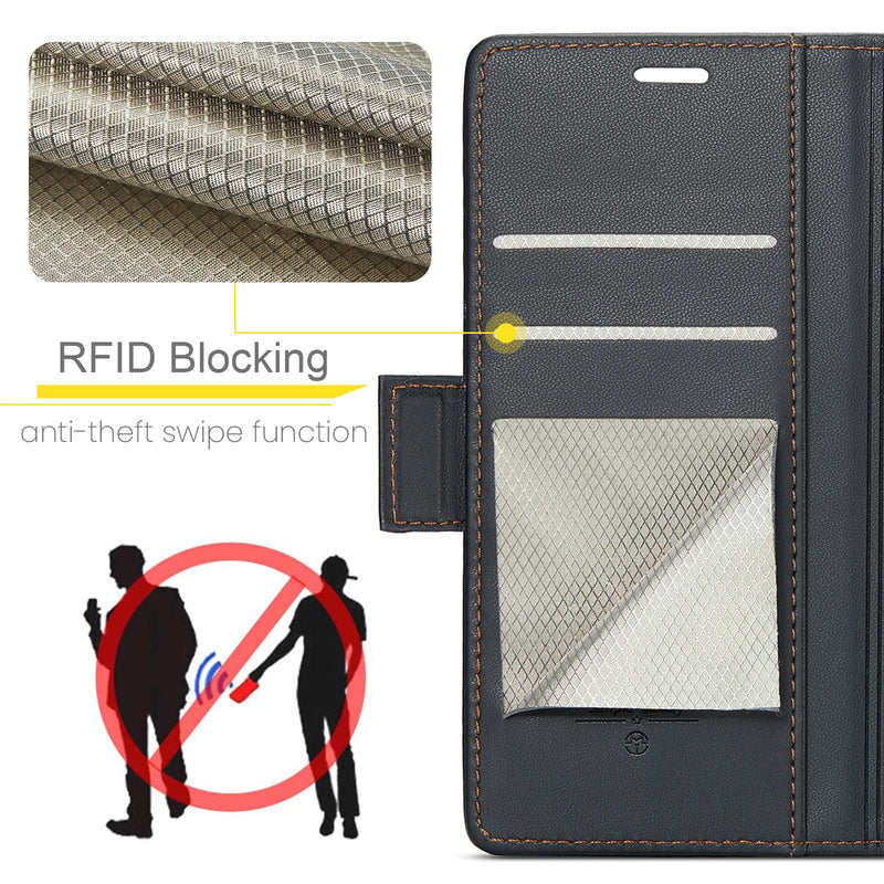 Samsung Galaxy S23 CaseMe 023 Wallet Flip Cover, RFID Protection, Card Holder