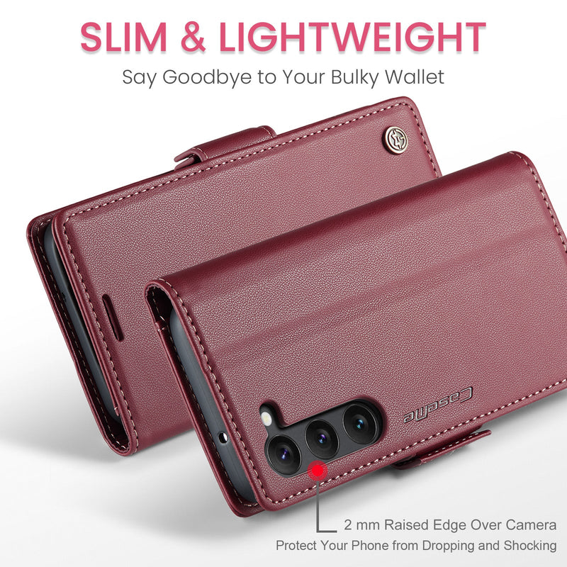 Samsung Galaxy S23 CaseMe 023 Wallet Flip Cover, RFID Protection, Card Holder
