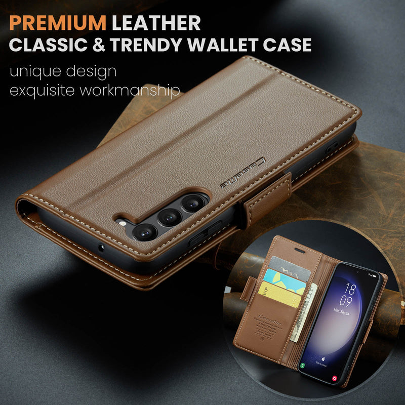 Samsung Galaxy S23 CaseMe 023 Wallet Flip Cover, RFID Protection, Card Holder
