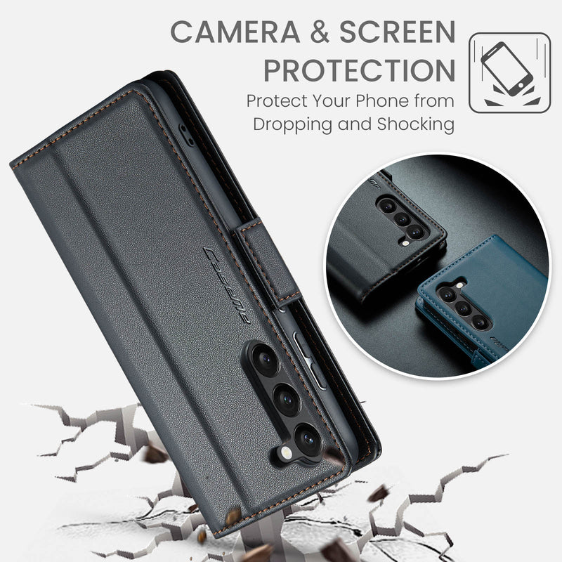 Samsung Galaxy S23 Plus CaseMe 023 Wallet Flip Cover, RFID Protection, Card Holder