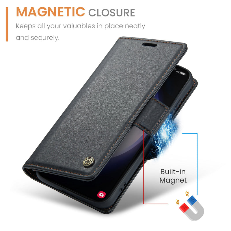 Samsung Galaxy S23 Plus CaseMe 023 Wallet Flip Cover, RFID Protection, Card Holder
