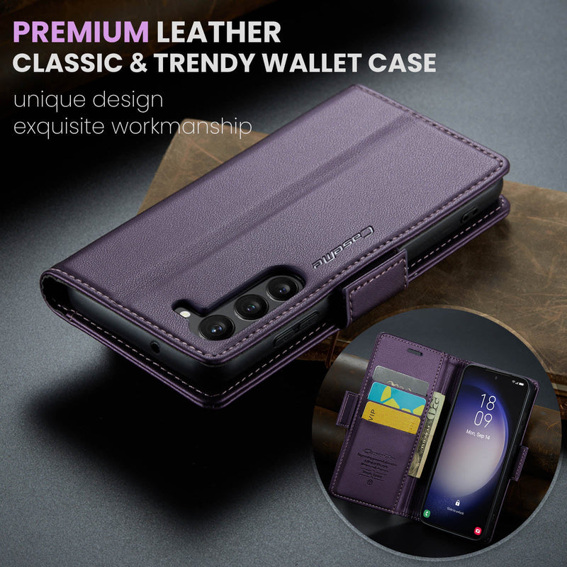 Samsung Galaxy S23 Plus CaseMe 023 Wallet Flip Cover, RFID Protection, Card Holder