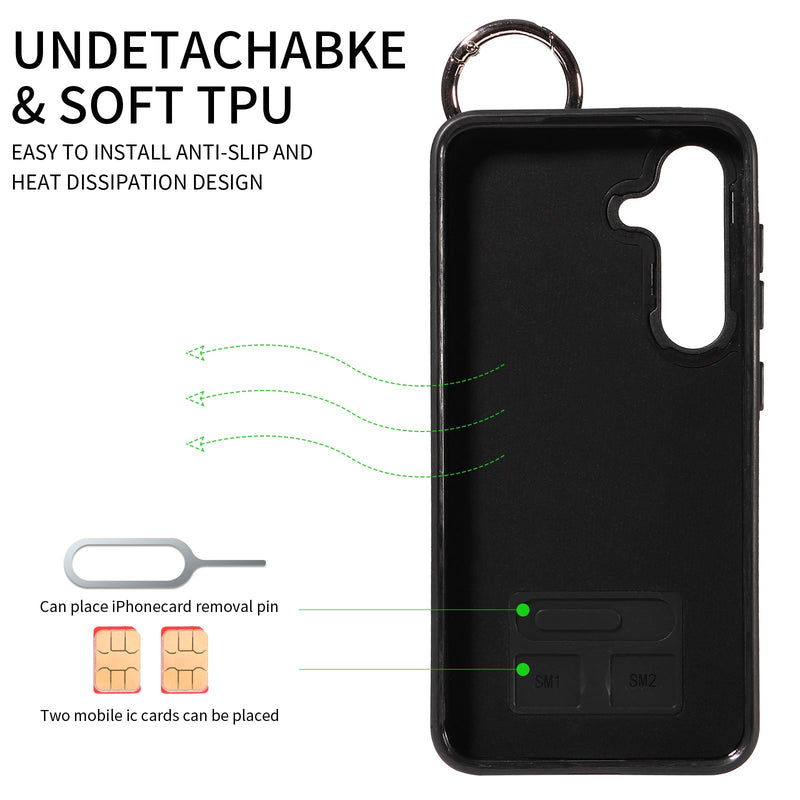 Samsung Galaxy S24 Hand Strap PU Card Case [Pink]