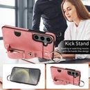 Samsung Galaxy S24 Hand Strap PU Card Case [Pink]