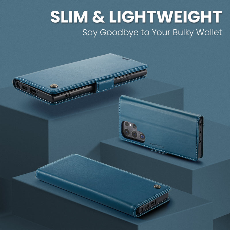 Samsung Galaxy S24 Ultra CaseMe 023 Wallet Flip Cover, RFID Protection, Card Holder