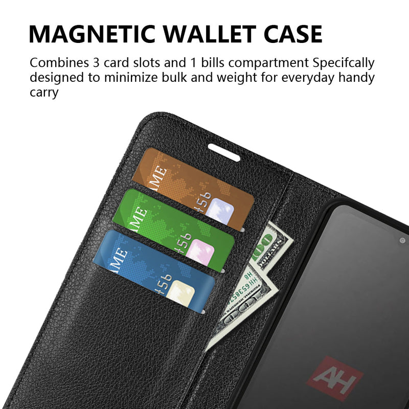 Samsung Galaxy XCover 7 PU Leather Wallet Case [Black]