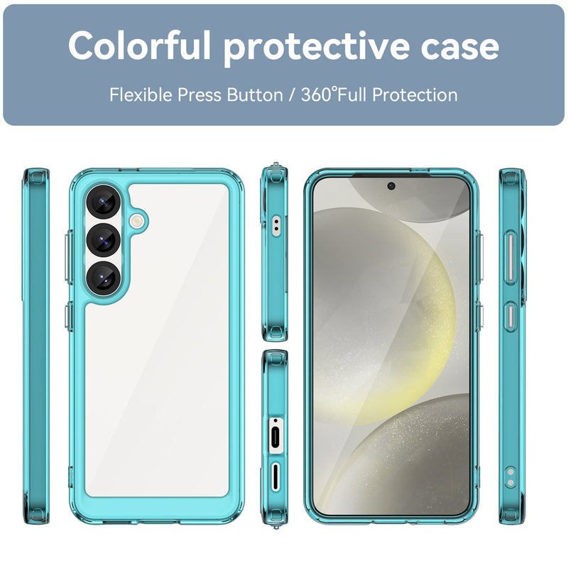 Samsung Galaxy S25 Soft TPU Bumper Case (Clear Blue)