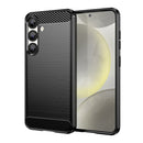 Samsung S25 Carbon Fibre TPU Case Slim Shockproof Cover Black