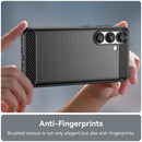 Samsung S25 Carbon Fibre TPU Case Slim Shockproof Cover Black