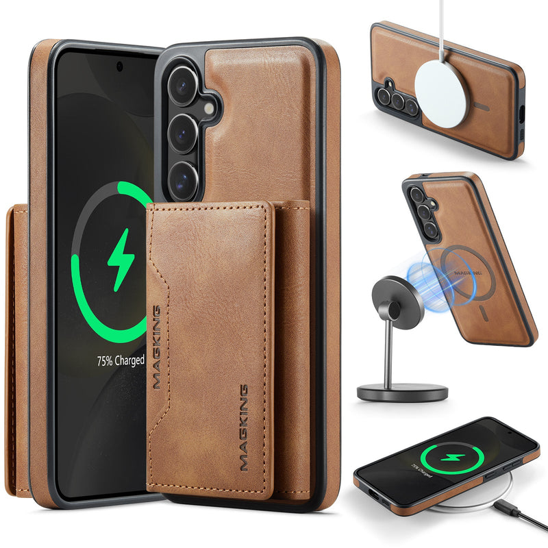 Samsung Galaxy S25 Case DG.Ming MagSafe Wallet Case (Brown)