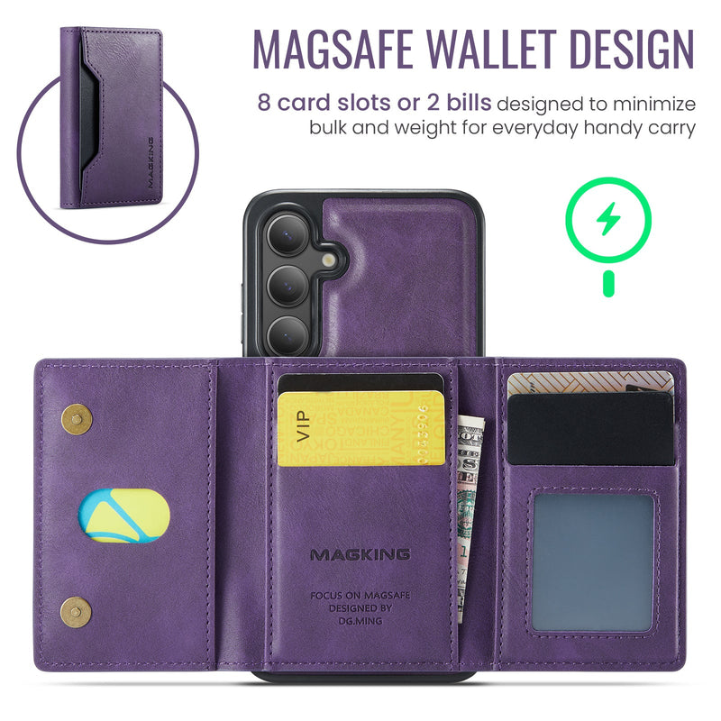 Samsung Galaxy S25 Case DG.Ming MagSafe Wallet Case (Purple)