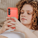 Samsung S25Plus Carbon Fibre TPU Case Slim Shockproof Cover Red