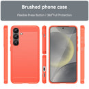 Samsung S25Plus Carbon Fibre TPU Case Slim Shockproof Cover Red