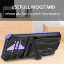 Samsung S25Plus Heavy Duty Kickstand Card Holder Case Shockproof Purple