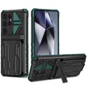 Samsung S25Ultra Heavy Duty Kickstand Card Holder Case Shockproof Teal