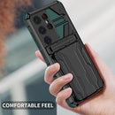 Samsung S25Ultra Heavy Duty Kickstand Card Holder Case Shockproof Teal