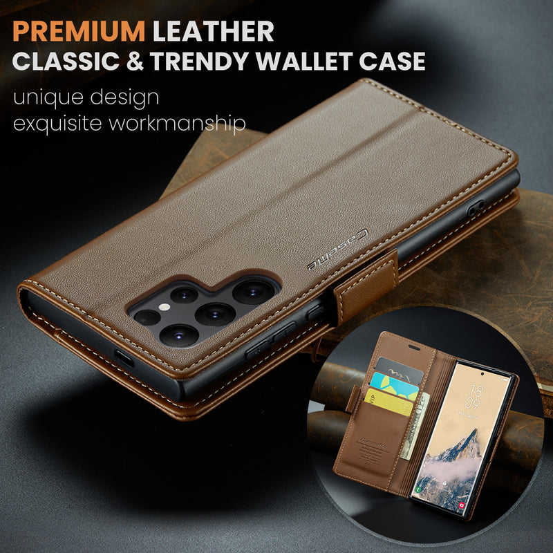 Samsung Galaxy S25 Ultra Retro PU Leather Wallet Case