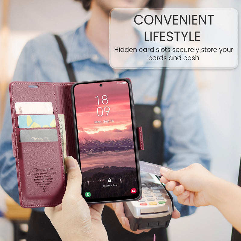 Samsung Galaxy A36 5G CaseMe Retro Wallet Case [Maroon]