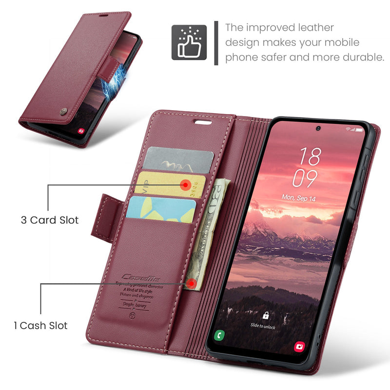 Samsung Galaxy A36 5G CaseMe Retro Wallet Case [Maroon]